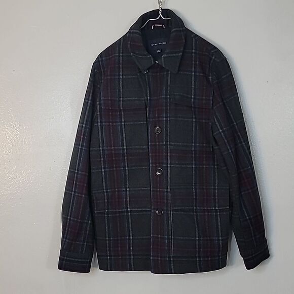 Tommy Hilfiger Mens Plaid Wool Utility Coat - Picture 1 of 11